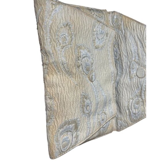 Trina Turk Purse Women 11" Metallic Floral Envelope Luxury Glam Preppy Bridal - Picture 12 of 16